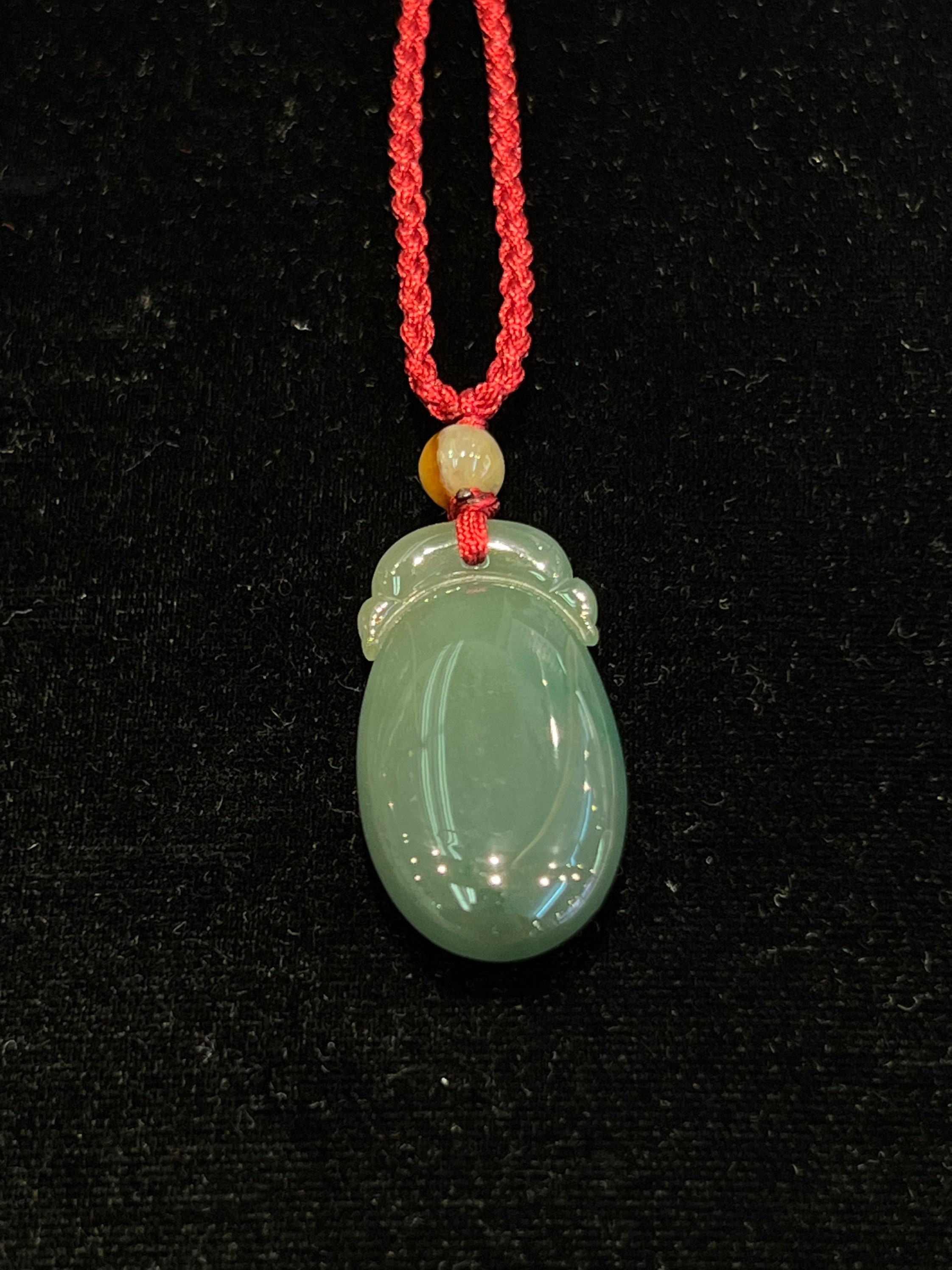 Jadeite Necklace, Red String Jade Necklace, Everyday