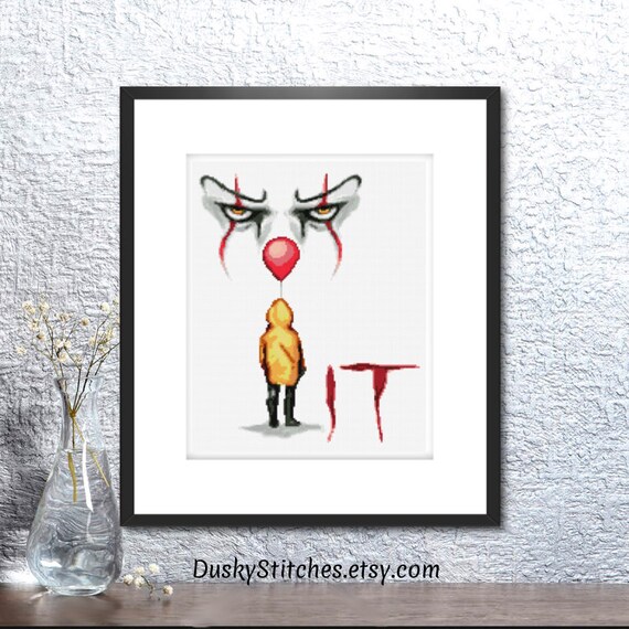 Pennywise And Georgie Cross Stitch Pattern Simple Design Pdf Etsy