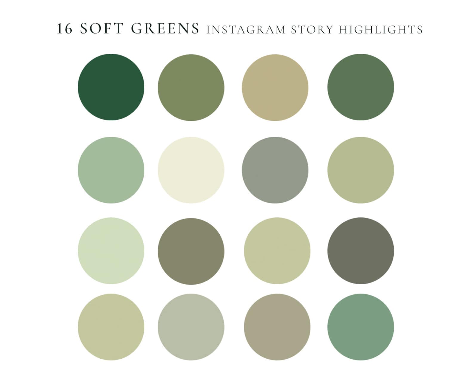 16 SOFT GREENS Instagram Highlight Cover Storie Cover - Etsy