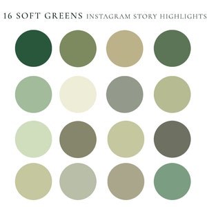 16 SOFT GREENS Instagram Highlight Cover | Storie Cover | Social Media Icons | Instagram Cover |Social Media