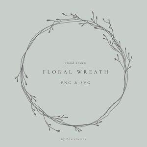 Laurel hand drawn wreath SVG & PNG, Sringtime, Botanical Clipart, vintage leaf, Laurel frame