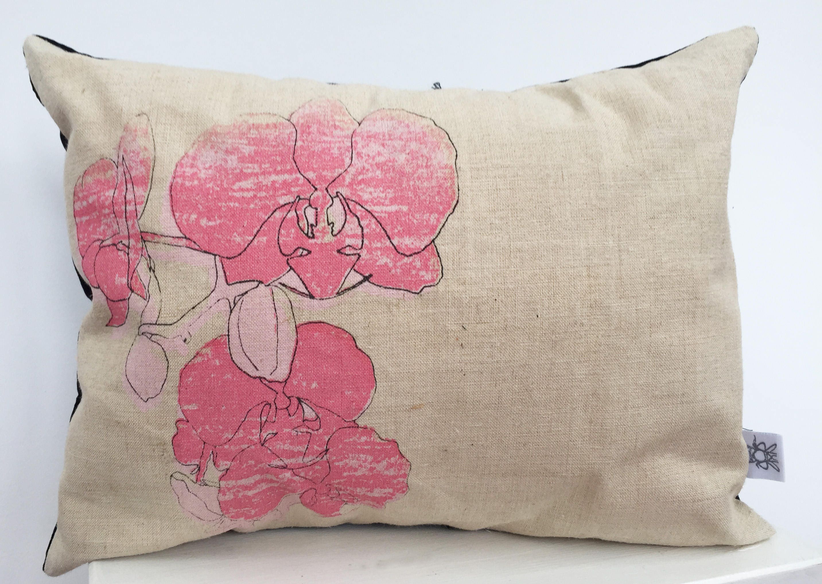 Boudoir Cushion Screen Printed with Orchid Etsy