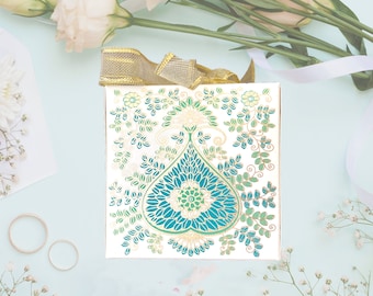 50x Unique Wedding Favour (7,5cm) with Ribbon,Indian Wedding,Eco Gift Box,Nature Wedding,Diwali Gift,Eco Wedding,Indian Favour,Mehndi Favour