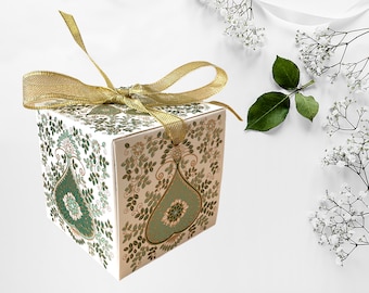 16x Unique Wedding Favour (7,5cm) with Ribbon,Indian Wedding,Eco Gift Box,Nature Wedding,Diwali Gift,Eco Wedding,Indian Favour,Mehndi Favour
