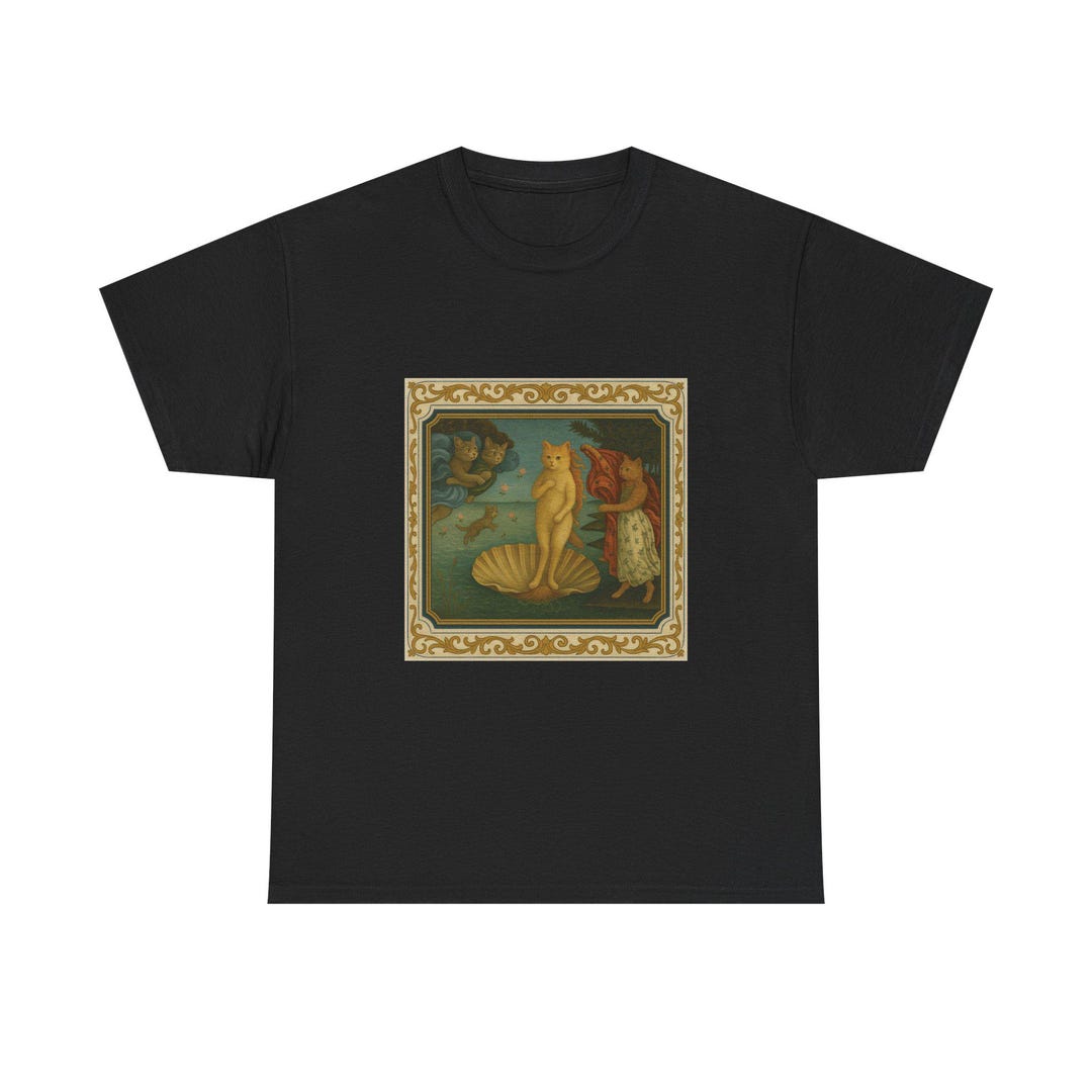 birth-of-venus-cat-art-print-funny-renaissance-botticelli-parody-etsy