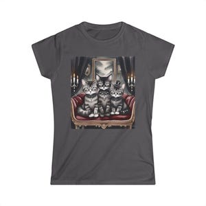 Goth Cat Art Tee - Purrrfect gift for for Cat Lovers, Gift for Pet Moms, Halloween Theme, Cute Animal Apparel, Casual Wear, Fun Fashion