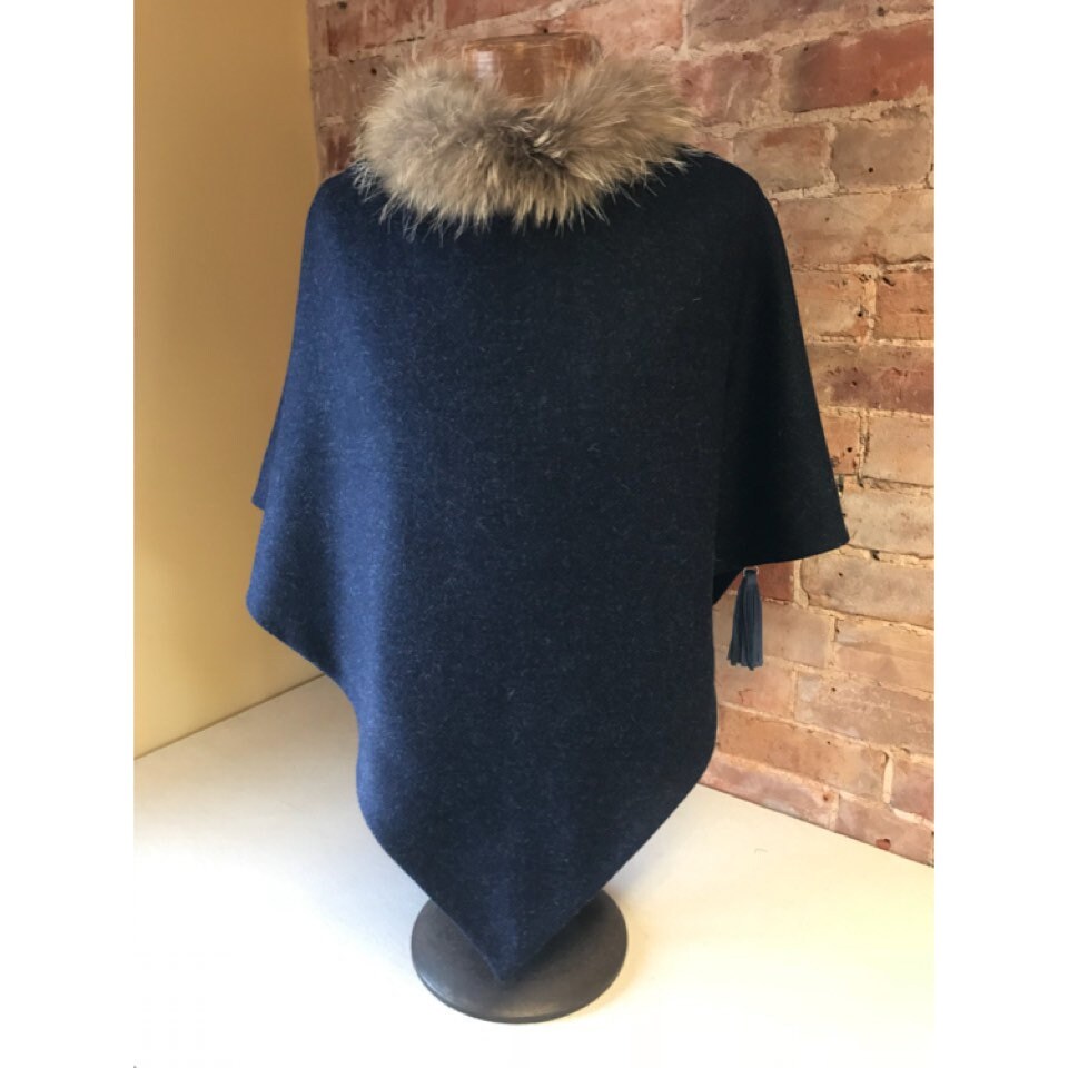 tweed fur cape