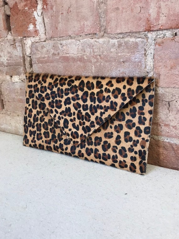 leopard print envelope clutch