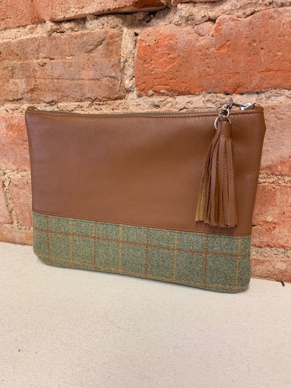 tweed clutch bag