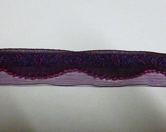 PLUM ORGANZA AND SATIN RIBBON
