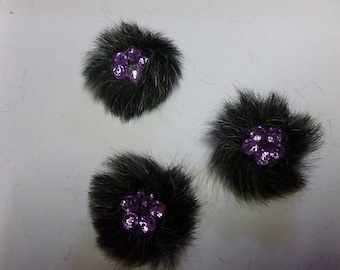 faux fur jewelled decoration