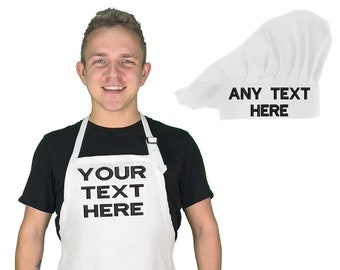 Custom Embroidered Chef Apron and Hat Set – Personalized Kitchen Gift