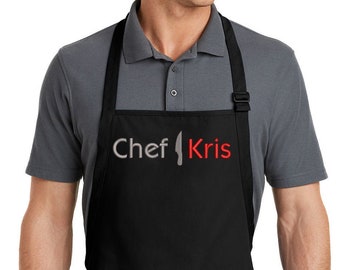 Embroidered Chef Apron with Custom Name a Great Gift Adult Premium Quality