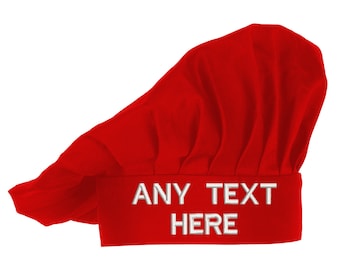 Personalized Chef Hat - Embroidered Text, Quality Kitchen Gift