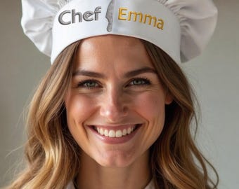 Personalized Embroidered Chef Hat, Custom Cooking, Baking Gift