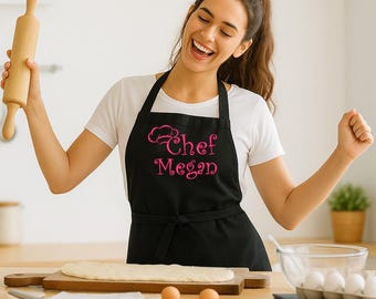 Custom Embroidered Chef Apron – Personalized Kitchen Gift