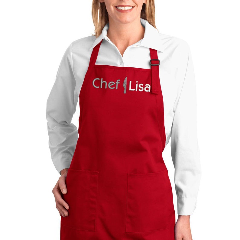 Embroidered Chef Apron With Custom Name a Great Gift Adult Etsy