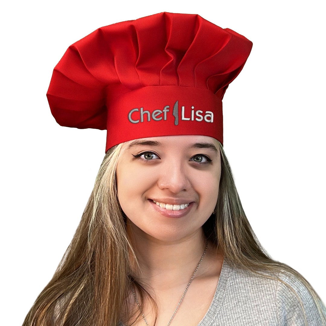 Personalized Chef Hat, Embroidered Name Unique Colorful Cooking Master