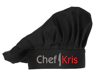 Embroidered Chef Hat with Custom Name a Great Gift Adult Premium Quality