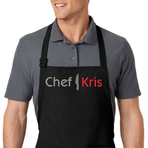 Embroidered Chef Apron with Custom Name a Great Gift Adult Premium Quality