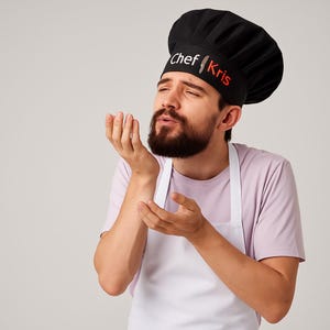 Personalized Chef Hat – Custom Embroidered Name, Chef Knife Design, Cotton Comfort image 8