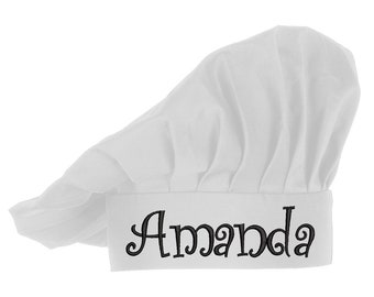 Personalized Embroidered Chef Hat with Custom Text or Name – Professional Quality, Ideal for Home Cooks, Professional Chefs, Cooking Classes