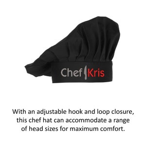Embroidered Chef Hat with Custom Name a Great Gift Adult Premium Quality image 6