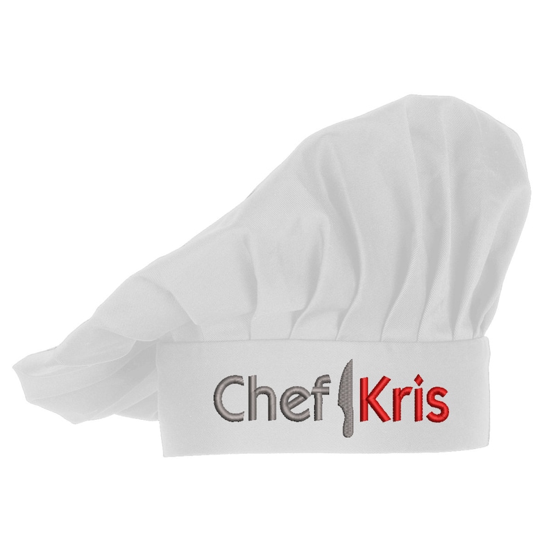 Embroidered Chef Hat with Custom Name a Great Gift Adult Premium Quality image 8