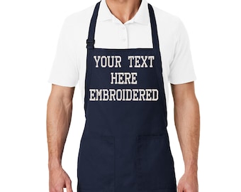 Personalized Embroidered Apron -  Custom Text Gift for Chef, Baker, Crafter