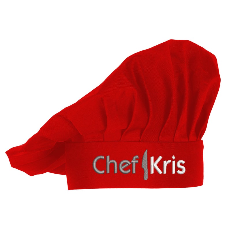 Embroidered Chef Hat with Custom Name a Great Gift Adult Premium Quality image 9