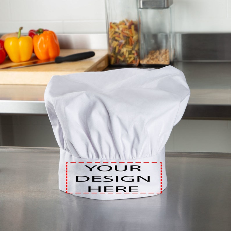 Custom Chefs Hat Any Text Skull Cap Personalised Cook Etsy