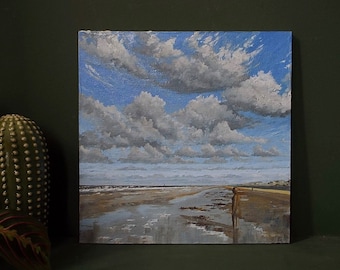 Crosby beach | Oil painting | Gift | Original | Liverpool