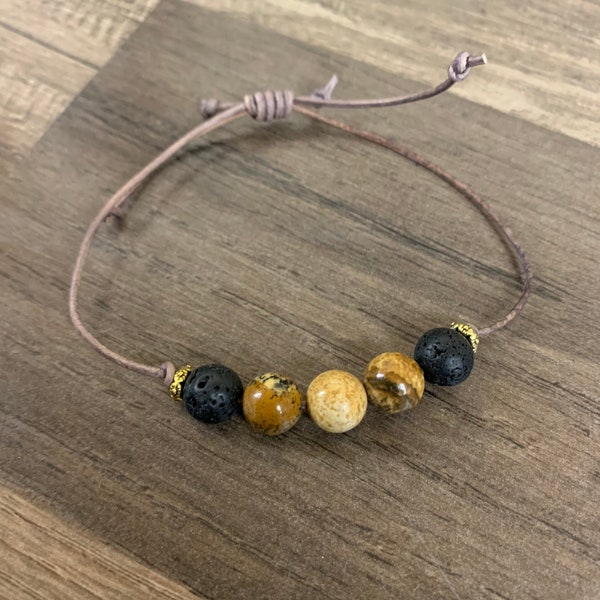 Yellow Jasper Healing Crystal Cord Bracelet