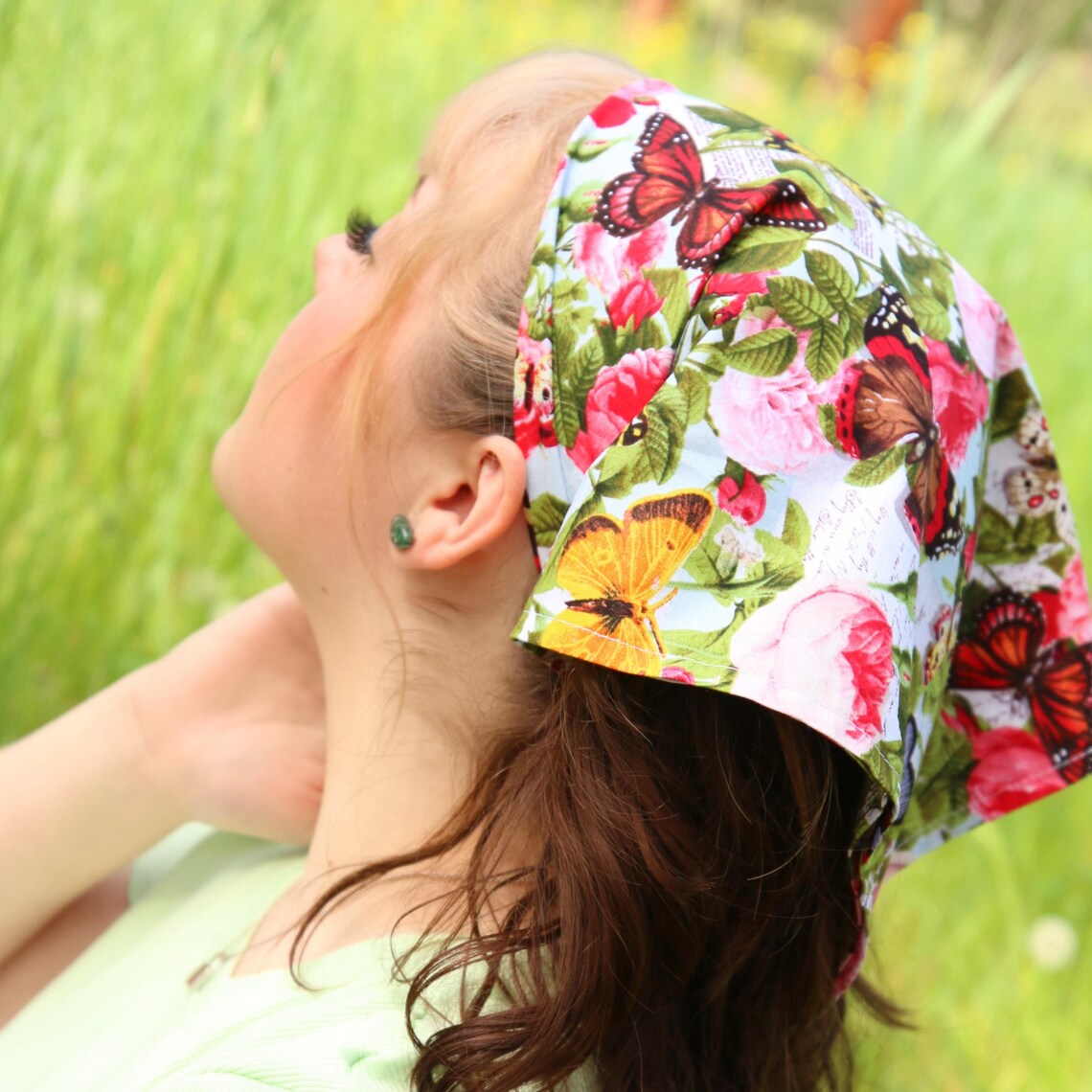 Bandana Scarf Headband Face Covering Butterflies Etsy
