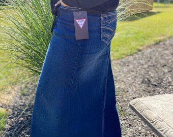 long denim dresses and skirts