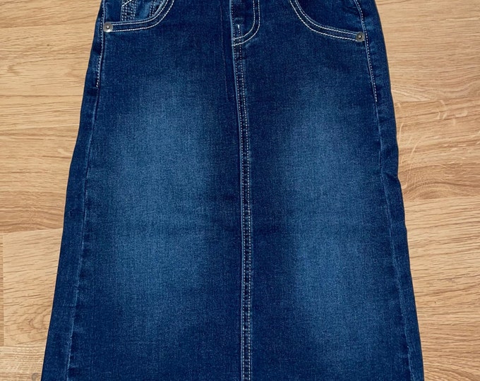 Little Girls Long Denim Skirt Etsy