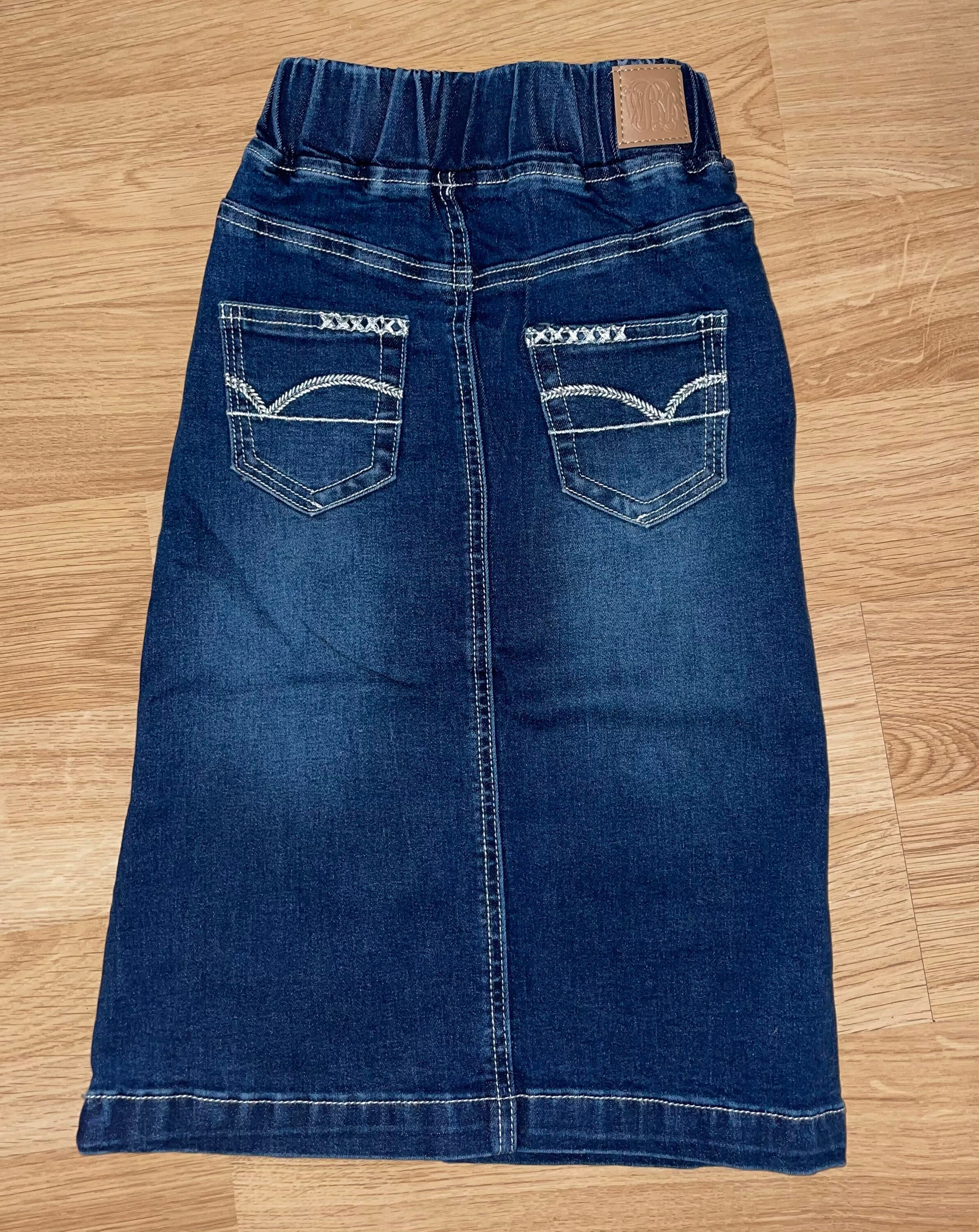 Little Girls Long Denim Skirt Etsy