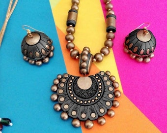 Terracotta jewellery, gift for her, women wear, indian jewelry, handmade jewelry