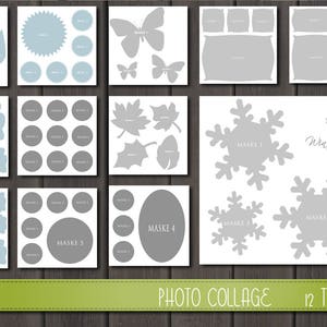 12 collage templates 1:1 psd files Photoshop free form