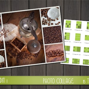 15 collage templates DIN format psd files in Photoshop