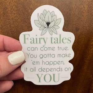 Princess Tiana Inspirational Quote Waterproof Vinyl Sticker