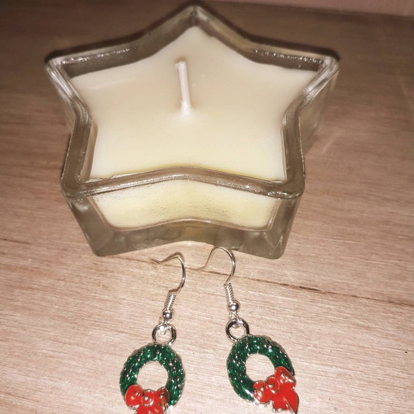 boucles d'oreilles couronne de Noël