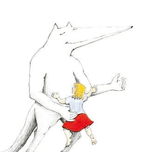 Carte postale Humoristique Loup Petit chaperon rouge Danse