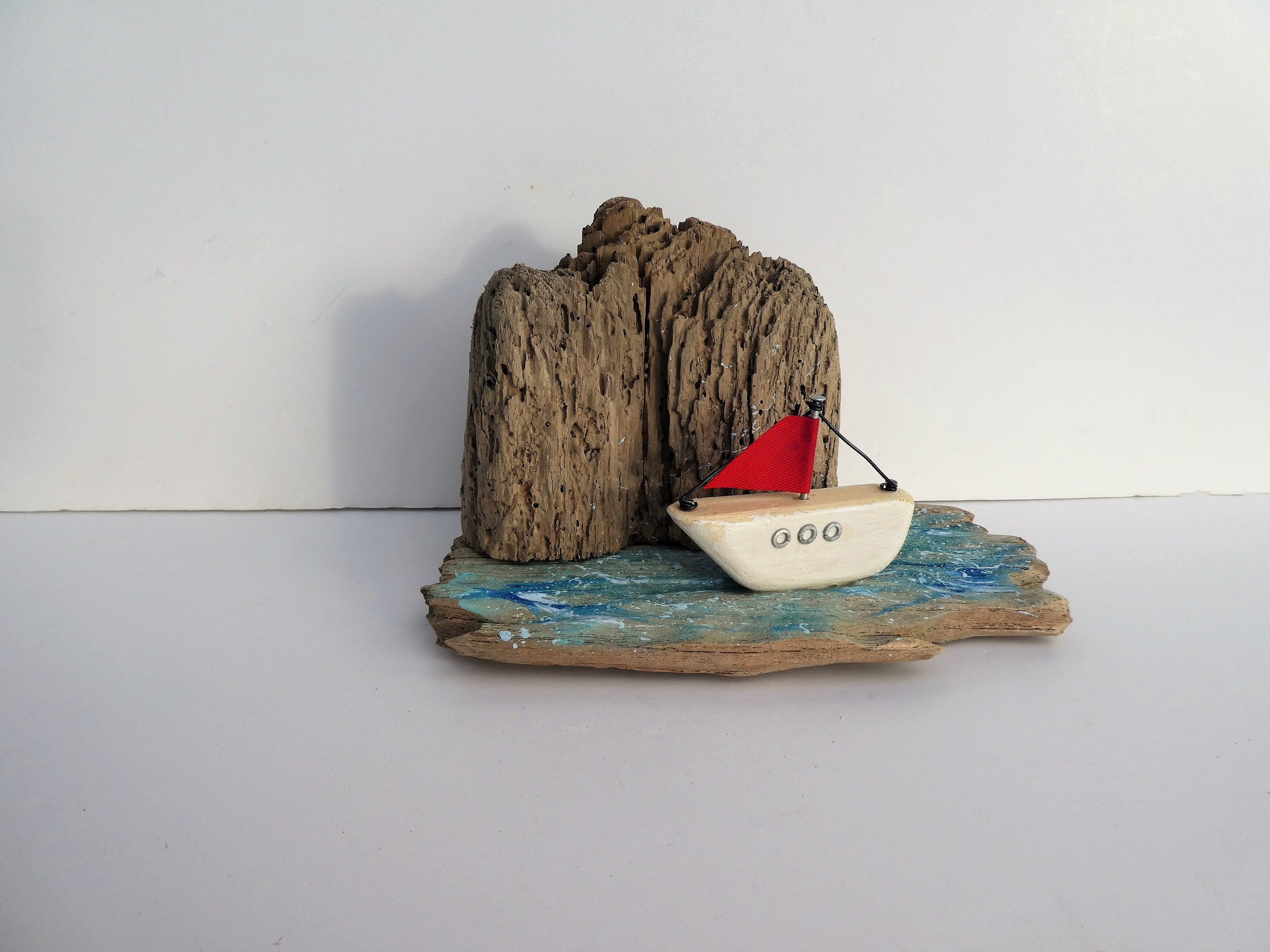 Sailing Boat Decor Wooden Boat Art Nautical Eco Gift Etsy