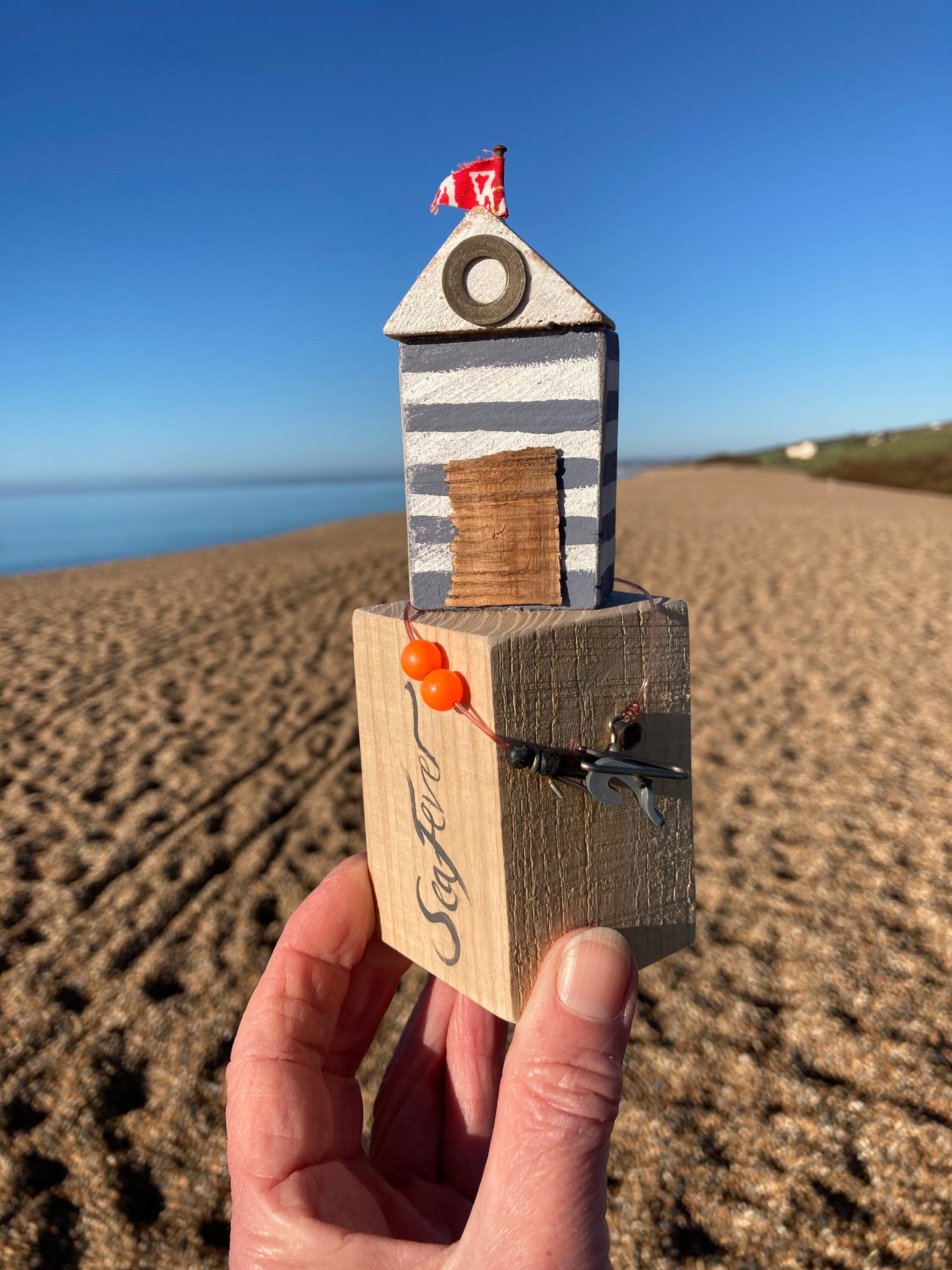 Beach Hut Reclaimed Wooden Beach Hutdriftwood Art Coastal - Etsy