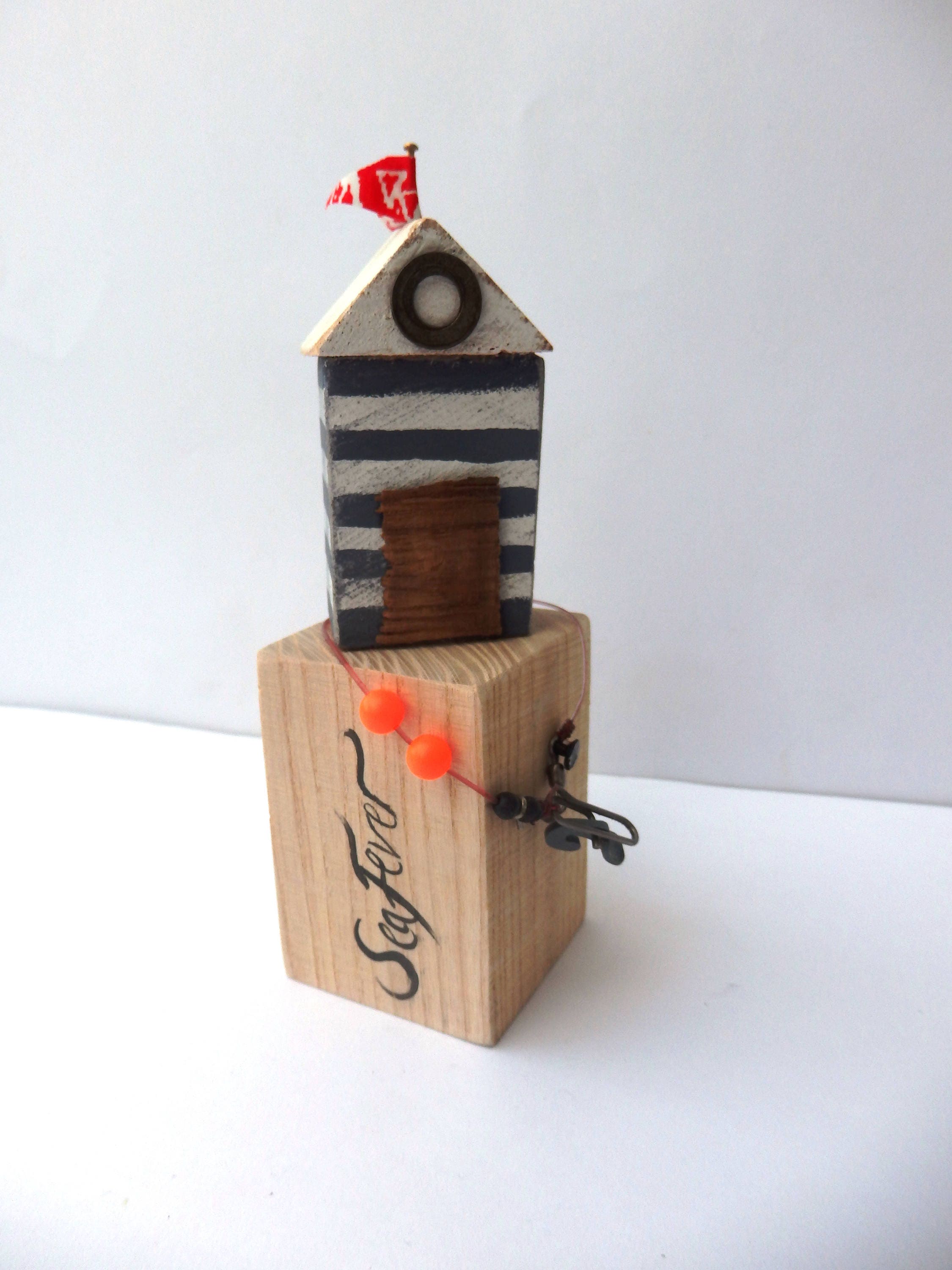 Beach Hut Reclaimed Wooden Beach Hutdriftwood Art Coastal - Etsy