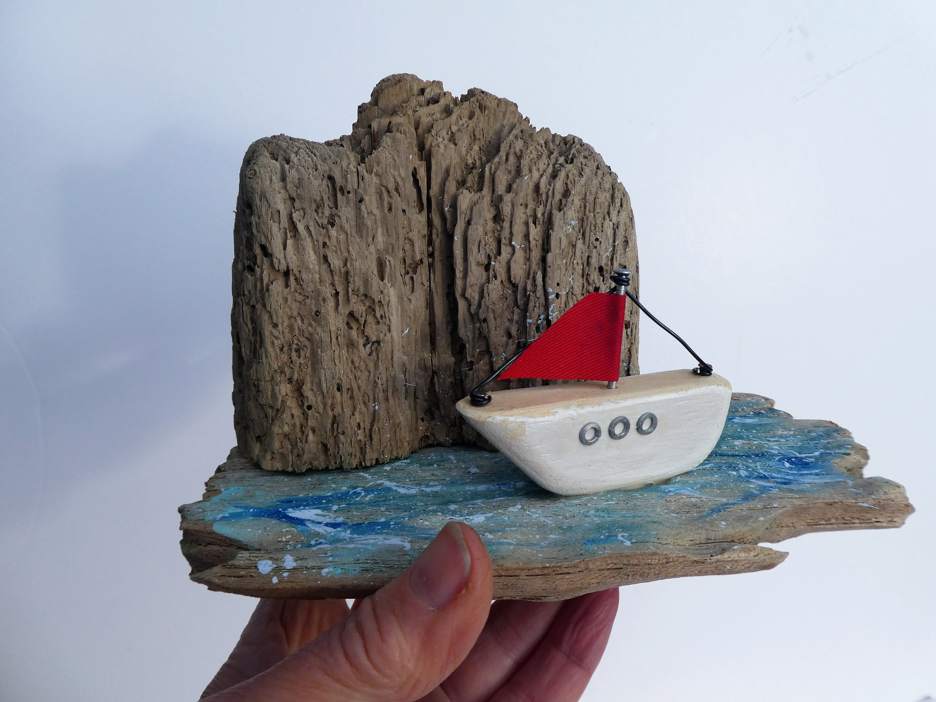 Sailing Boat Decor Wooden Boat Art Nautical Eco Gift Etsy