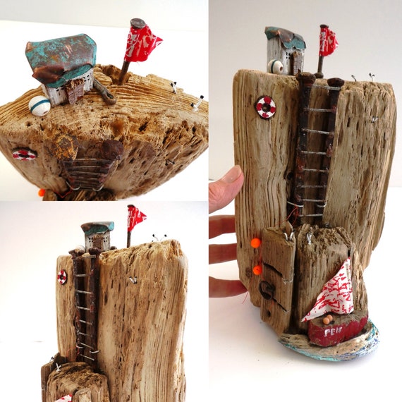 Driftwood House Beach Decordriftwood Art Driftwood House Etsy