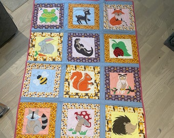 Woodland Animals Quilt Sewing Pattern, Applique PDF (Crib Size)