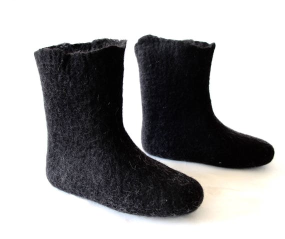 black felt boots